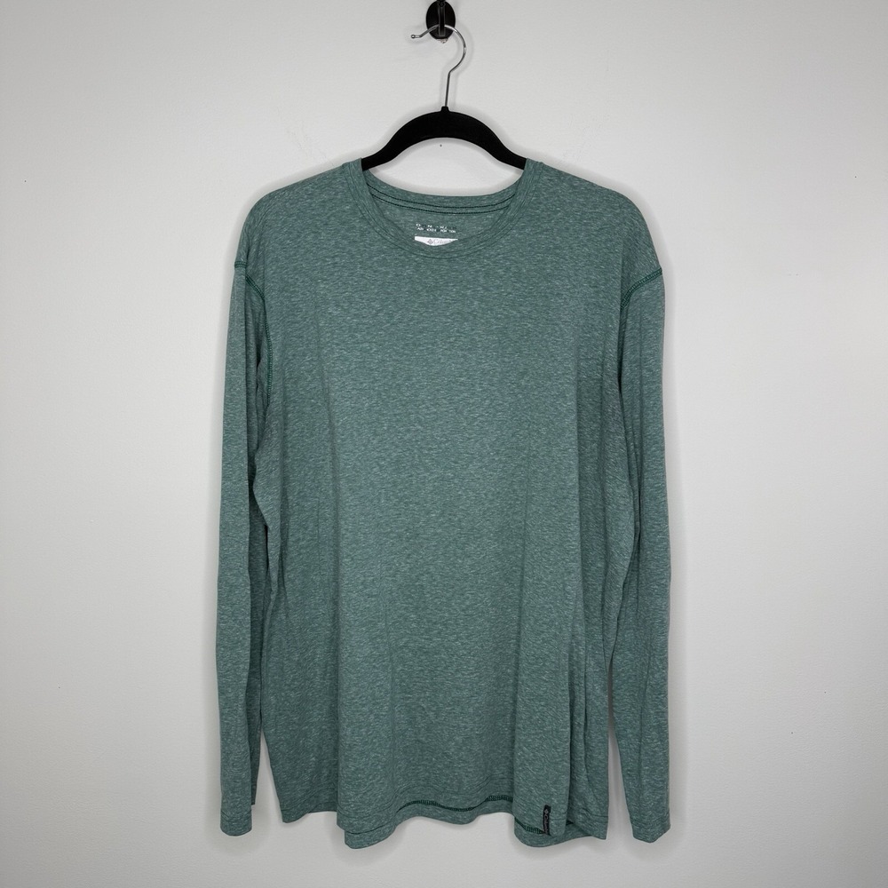 Columbia Omni Wick Shirt Men's Sz XXL 2XL Green Crew Neck Long Sleeve Active Top